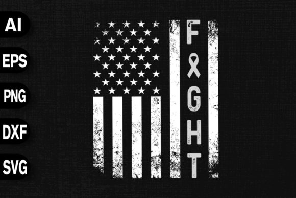 Brain Cancer Awareness American Flag