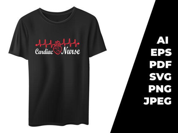 Cardiac Nurse T-shirt Design Vector