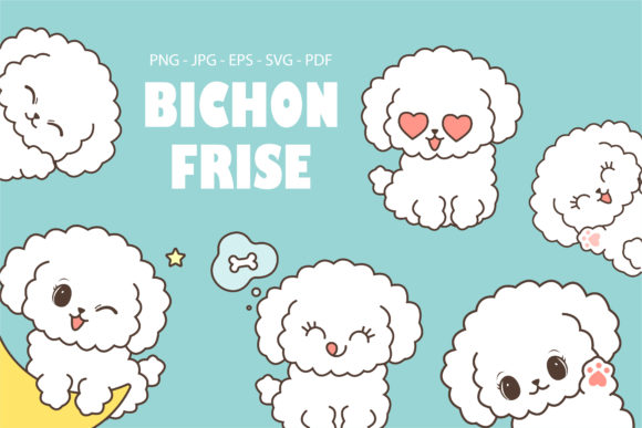 Cute Bichon Frise Puppy, Cartoon Dog