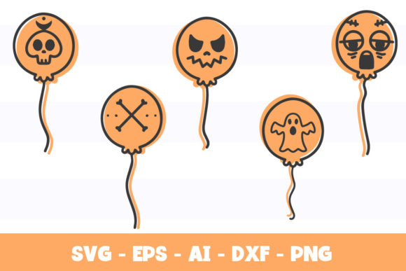 Halloween Balloons Embroidery Design
