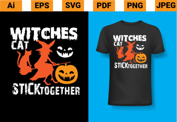Witches Cat Stick Together